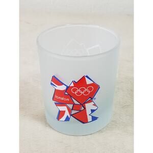 London Olympics 2007 Frosted Glass Drinking Glassware 3 1/2" Vintage Collectible
